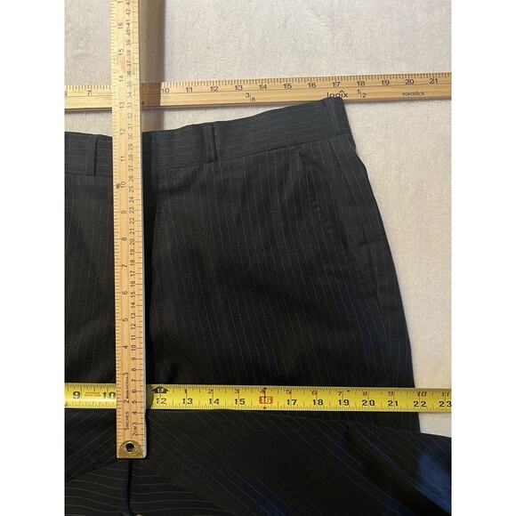 Vintage Steeplechase 42L 34x31 Dark Blue Stripe Flannel Finish Unstructured Suit - Picture 14 of 16